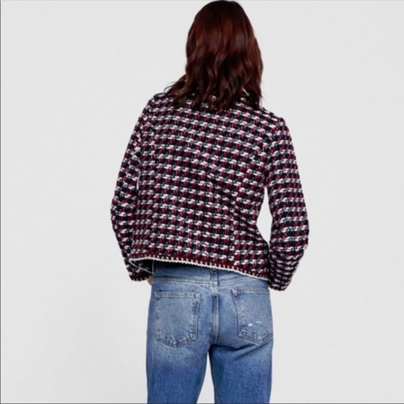NWT Zara Tweed Crop Jacket - Picture 7 of 12